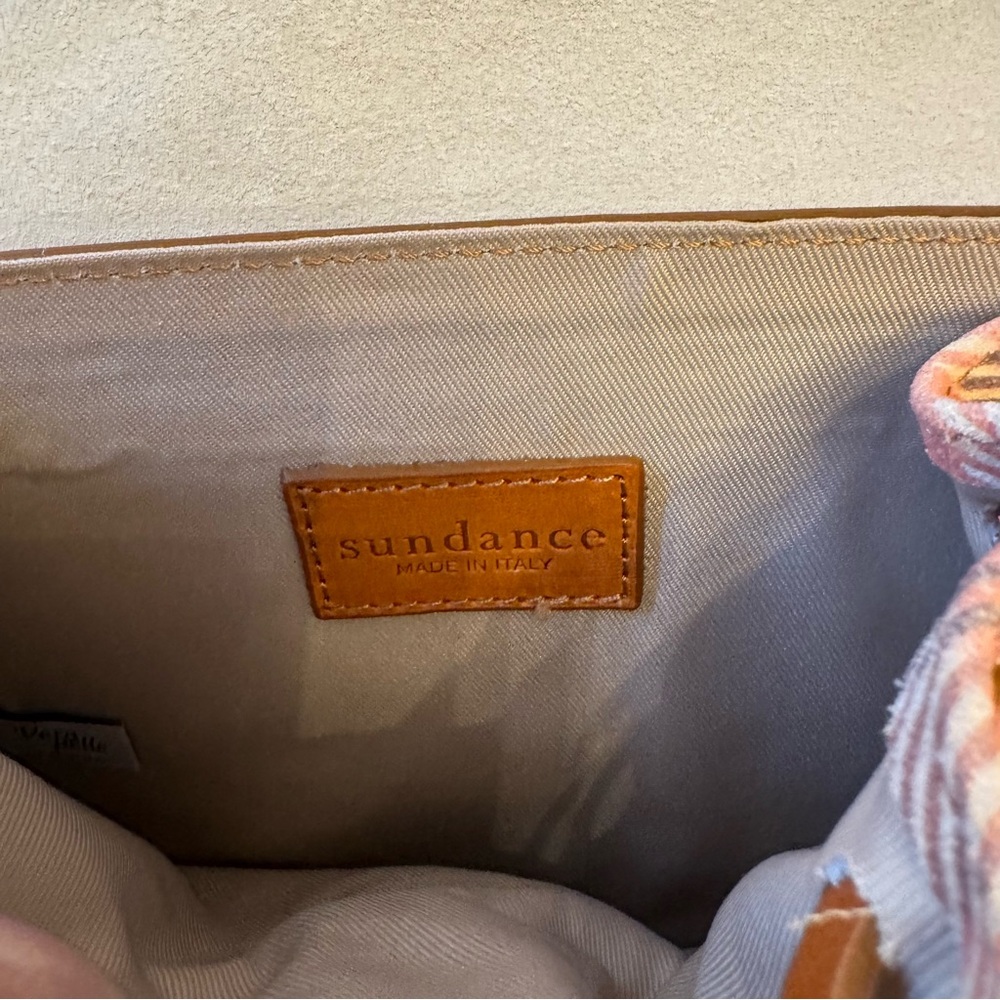 Sundance Anthropologie Leather cloth Plaid Crossbody belt bag Vintage look Boho - Picture 6 of 11